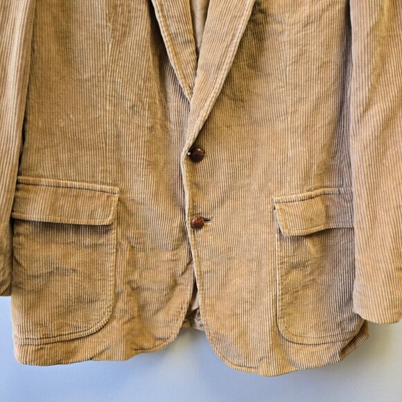 Vintage Cavender's 44XL Western Brown Corduroy Mens Blazer Sport Coat Elbow Patc - Picture 4 of 16